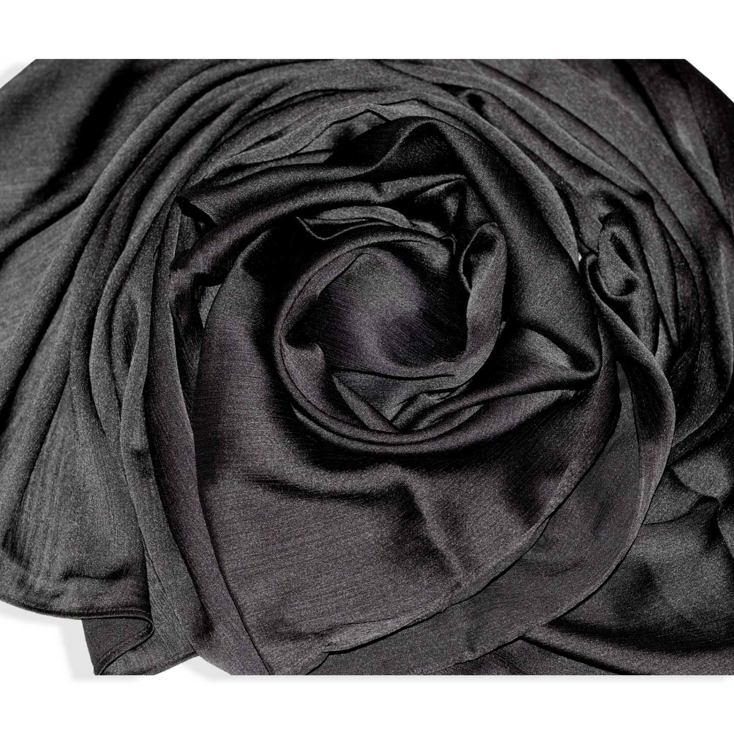 Satin Crinkle Hijab - Black
