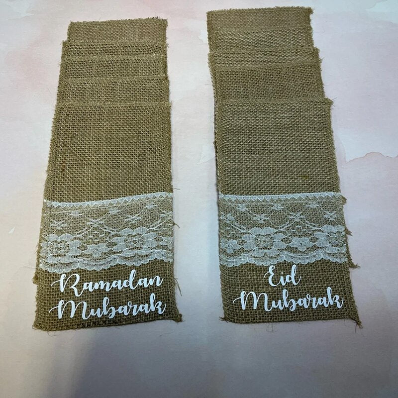Burlap Cutlery Holders
