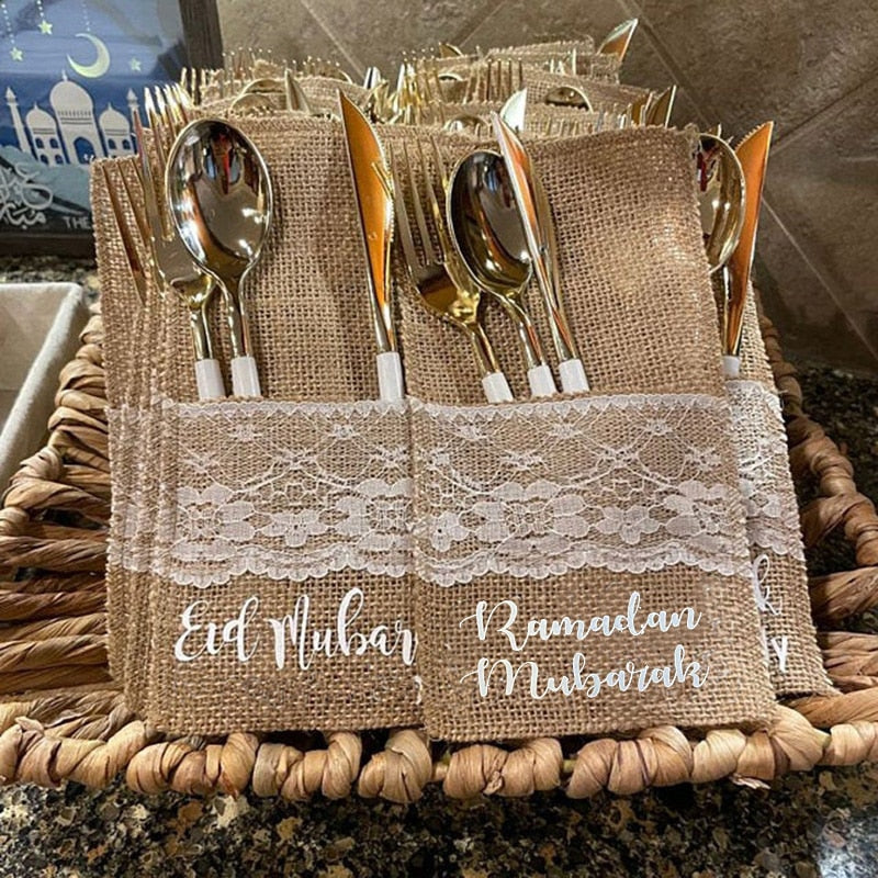 Burlap Cutlery Holders